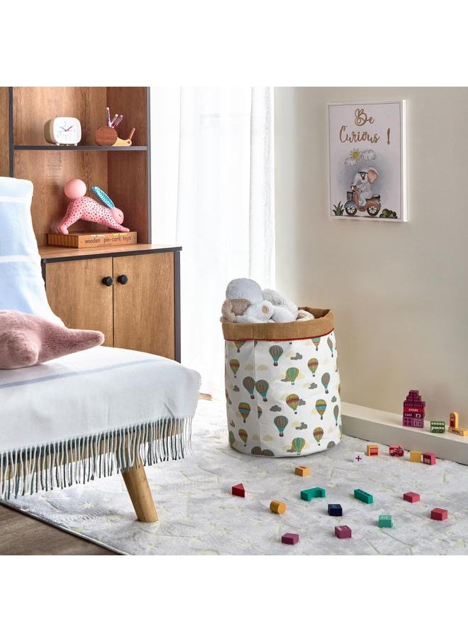 Home Box Balloon Printed Jute Toy Storage Basket 35X35X40 Cm  - Image 1