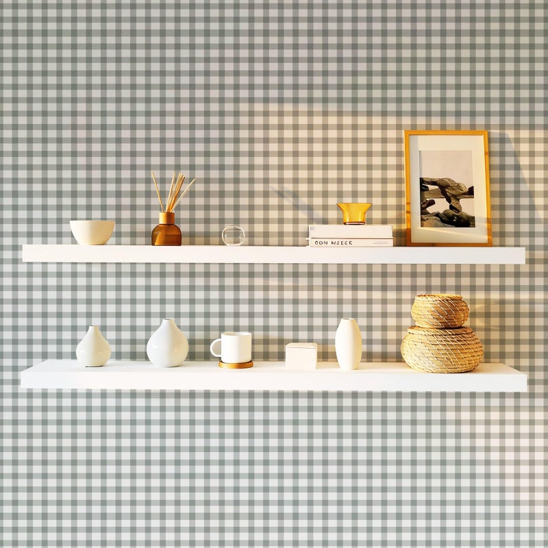 YXTII Plaid Peel and Stick Wallpaper 17.3"Ã—78.7", Striped Removable Wall Paper Contact Paper Wallpaper for Bedroom Boho Waterproof Self Adhesive Shelf Drawer Liner - Image 5