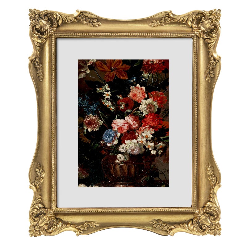 FJXMFRAME 8x10 Vintage Picture Frame Gold, Ornate Baroque Gothic Victorian Frames with Mat for 5x7 or 8 x 10 Photos, Tabletop or Wall Display, Antique Home Decor Accent - Image 1