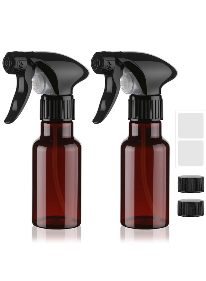 Hethyo Spray Bottles 4oz120ml Plastic Small Spray Bottle for Hair MistStream Spraying Heavy Duty Empty Water Spray Bottles for Cleaning Solutions Plants 2 Pack Brown - Image 2