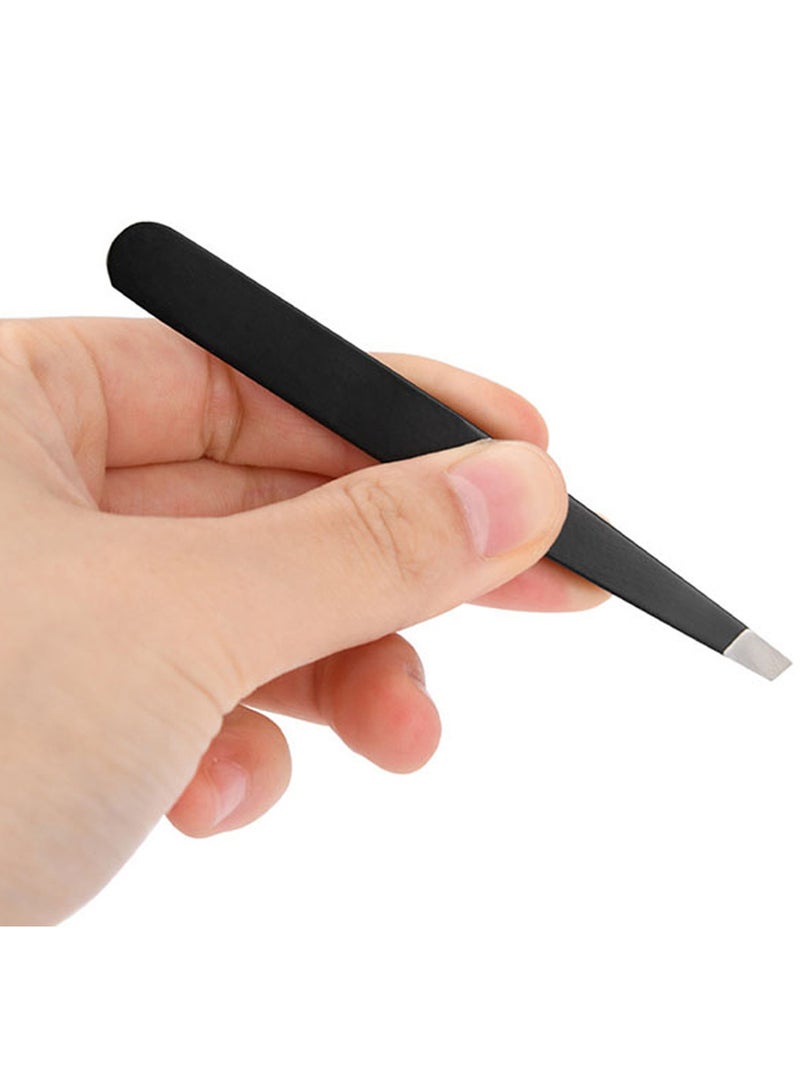 آینا طقم ملاقط حواجب احترافي من الستانلس ستيل مكون من 3 قطع لإزالة شعر الوجه مع حافظة للسفر - أسود - Image 3