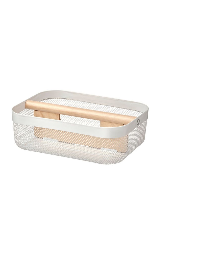 RISATORP Basket with compartments, white, 33x24x11 cm 