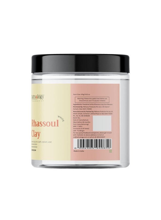 Tattvalogy Moroccan Rhassoul Clay Powder - White | Ghassoul | Detoxifying and Rejuvenating Clay | Raw , Vegan and Organic | Defence From Blemishes & Pimples | Hair & Face Pack | In Plastic Jar - 125 GM - Image 3