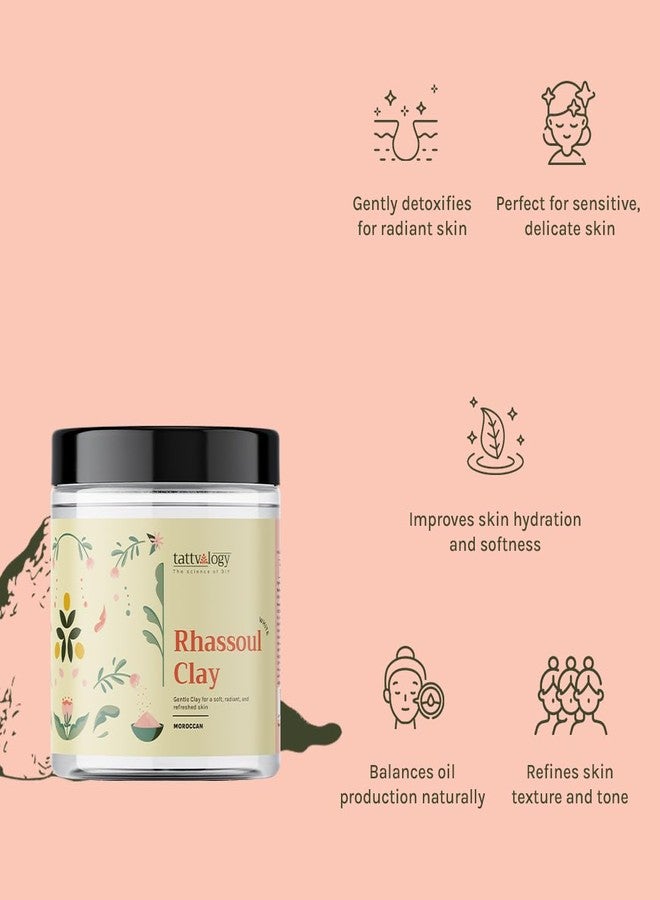 Tattvalogy Moroccan Rhassoul Clay Powder - White | Ghassoul | Detoxifying and Rejuvenating Clay | Raw , Vegan and Organic | Defence From Blemishes & Pimples | Hair & Face Pack | In Plastic Jar - 125 GM - Image 4