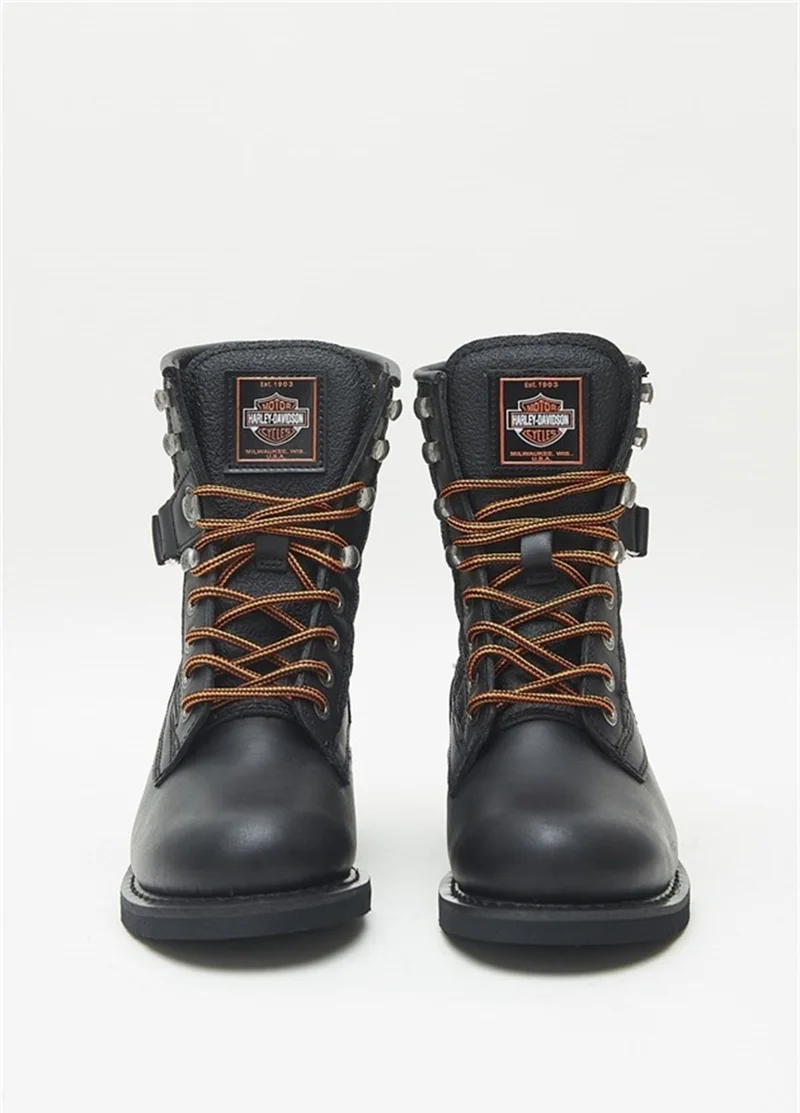 HARLEY DAVIDSON New Worker Black Oiled Leather Women's Boots Shoes V4