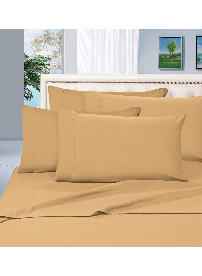 MattRest MattRest Luxury Silky-Soft 1800 Series Premium Collection - Wrinkle-Free 4-Piece Bed Sheet Set, Deep Pocket up to 16 inch, Full Gold  - Image 2