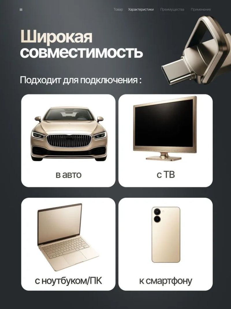 محرك فلاش USB بسعة 2 تيرابايت: تصميم مزدوج من النوع USB3.1 Type-C - بنية فضية أنيقة للأجهزة الحاسوبية والسيارات - Image 3