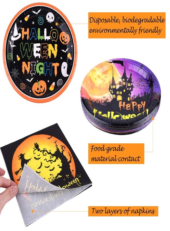 KUUQA Halloween Party Supplies Included 48 Pcs 9 Inch Paper Plates 48 Pcs Luncheon Napkins for Halloween Party Decorations - Image 5