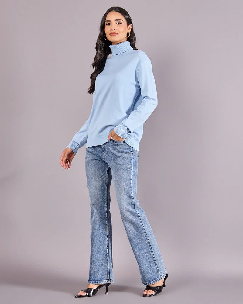 ردتاغ Women Blue Plain Pullover