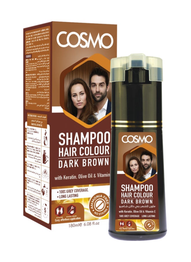 COSMO Shampoo Hair Colour Dark Brown 180ml 