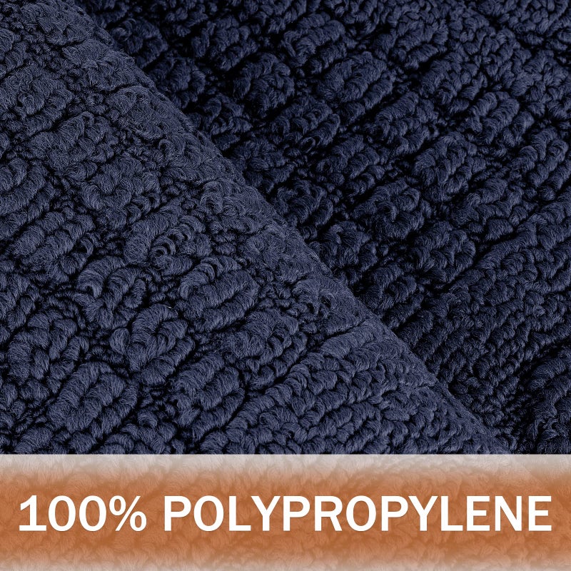 Echaprey Half Round Non-Slip Kitchen Bathroom Toilet Doormat Floor Rug Mat Keeps Your Floors Clean Home Decor (Small, Blue) - Image 4