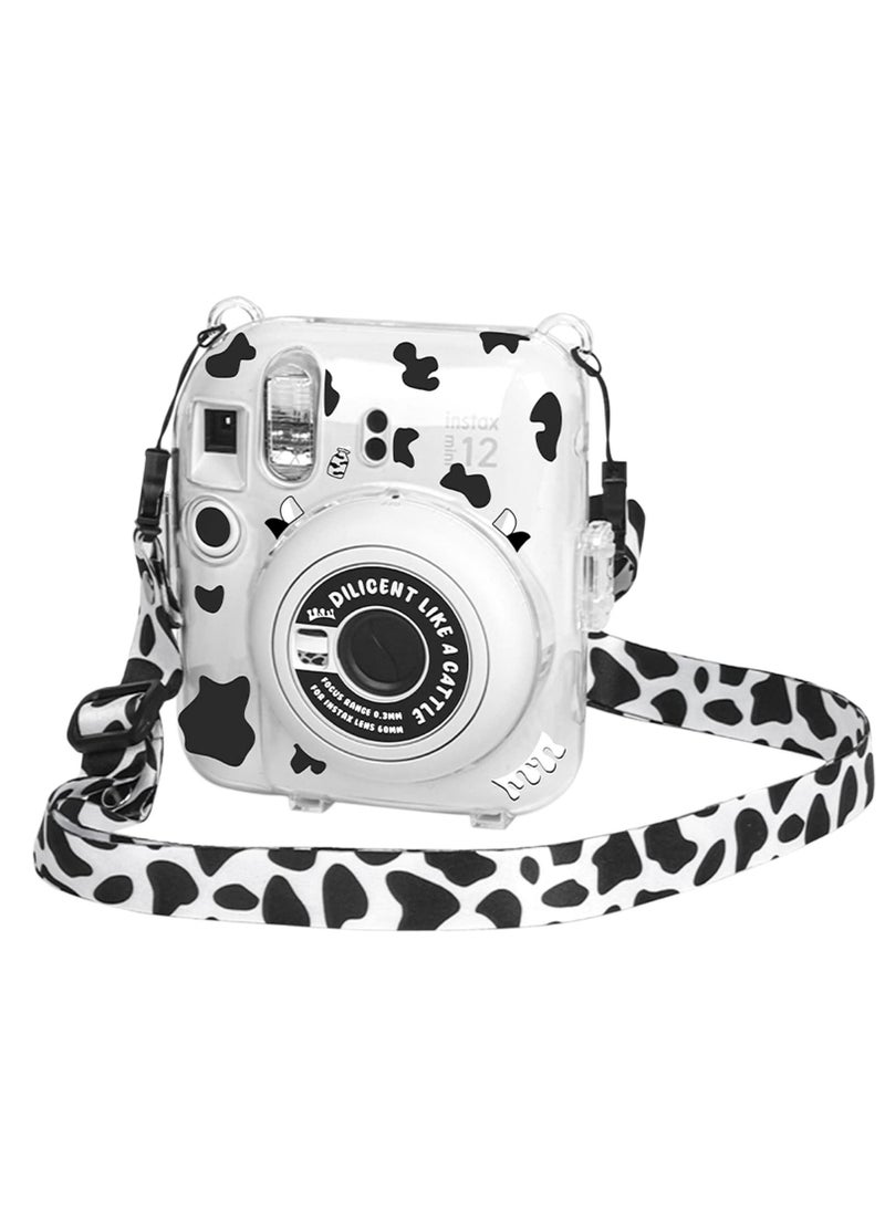 SYOSI Clear Case for Fuji Instax Mini 12/Polaroid Mini 12, Case for Fujifilm Instax Mini 12 Instant Camera with Back Photos Pocket, Shoulder Strap and Beautiful Sticker  - Image 3