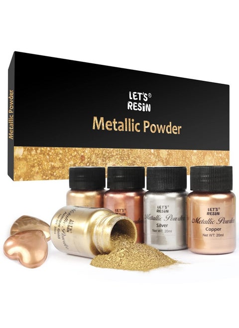 Metallic Pigment Powder 5 Colors Fine Resin Pigment Powder Each Bottle 20Ml Resin Color Pigment For Epoxy Resin Coloring Polymer Clay And Other Crafts