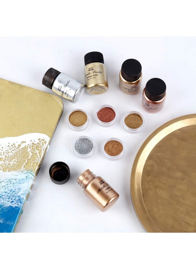 LET'S RESIN - Metallic Pigment Powder 5 Colors Fine Resin Pigment Powder Each Bottle 20Ml Resin Color Pigment For Epoxy Resin Coloring Polymer Clay And Other Crafts - Image 1