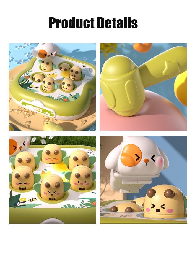 Whack A Mole Play Percussion Toys Preschool Toddler Toy，Whack-A-Mole Machine Kids Toys Boys and Girls Infant Cartoon Early Education Toys Parent-Child Interactive Games Children Gift Mini Whack-a-mole Portable Game Machine，Hot Bee Toys（Blue） - Image 4