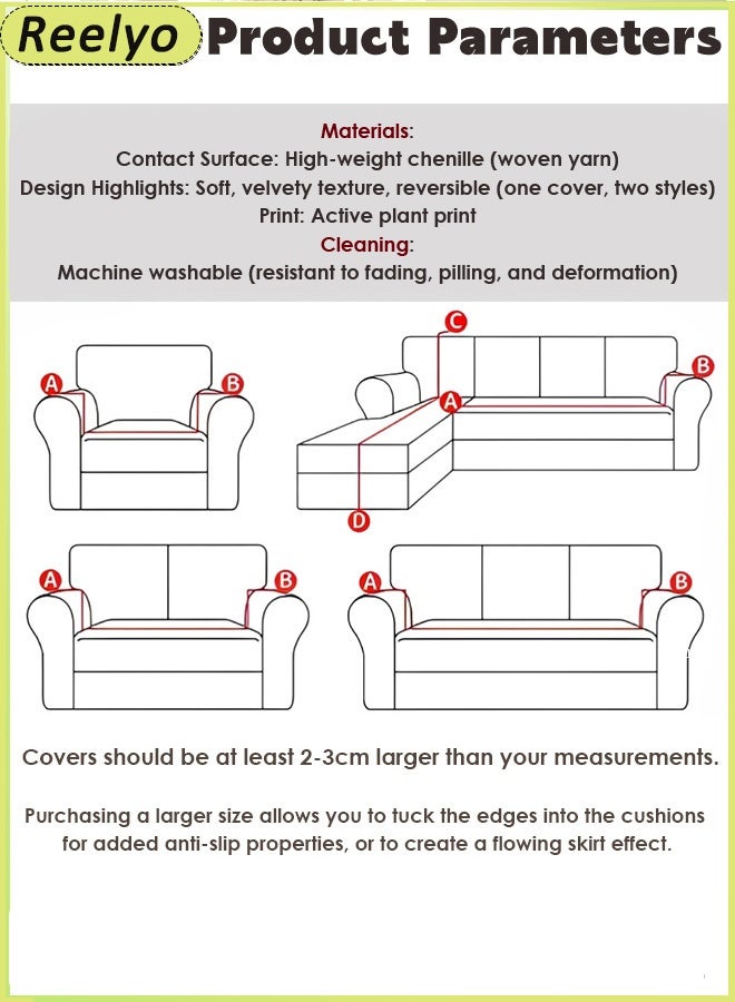 Reelyo Sofa Slipcover Sofa Cover 3/4 Seater Wrinkle-free Full Coverage Couch Slipcover Exquisitely Detailed Slip Flexible Resistant Jacquard Sofa Protector Non-Slip Washable Decorative Soft Warm Sectional Couch Cover yarn Sofa Cover for Sectional Sofa, Dogs, Cats, Kids, Pets Furniture Protector Cloth Multi -Sized Wear Resistance, Dirty, Washing, Can Be Removed，100% Chenille 180*230CM BROWN - Image 2