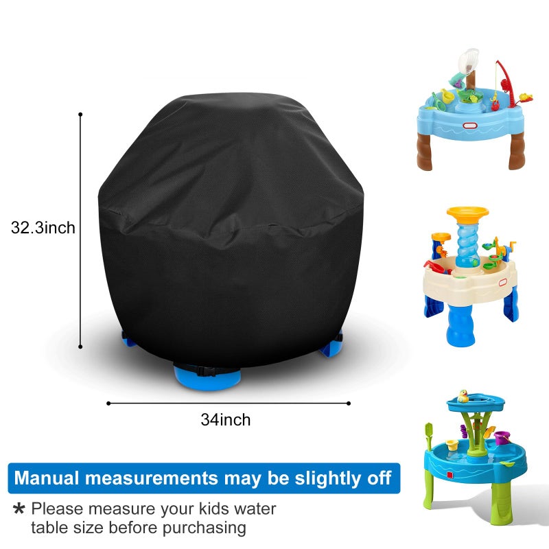 Raweao Kids Water Table Cover - Outdoor Kids Toy Cover for Little Tikes Showers Splash Tower Water Table, Round Cover Waterproof & Dustproof - Image 2