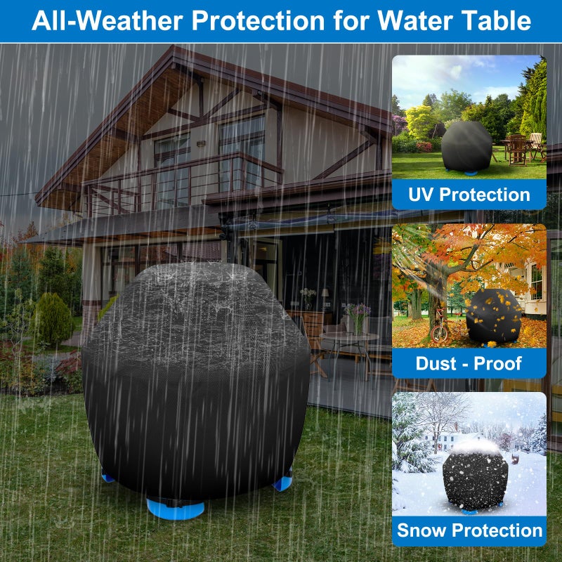 Raweao Kids Water Table Cover - Outdoor Kids Toy Cover for Little Tikes Showers Splash Tower Water Table, Round Cover Waterproof & Dustproof - Image 3