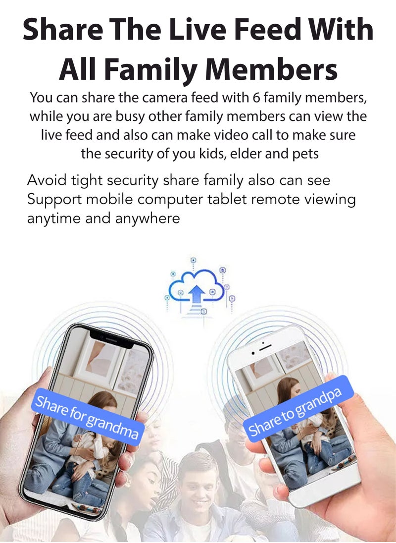 R.VIHAN - Home Office Security Surveillance Camera Two Way Video Calling Full HD 1080P WiFi Camera With 2.8 Inch Screen For Baby Kids Elders Pets 350 Degree Night Vision Smart Motion Detection Free 32GB Card - Image 1