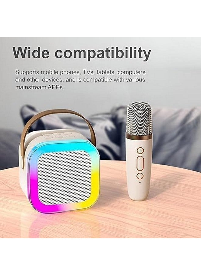 ماجيك واند Magicwand K12【عبوة من 3 مكبرات صوت مزودة بشحن USB-C وميكروفون واحد】 ميكروفون كاريوكي للأطفال مزود بتقنية البلوتوث وإضاءة LED RGB للأطفال【أزرق، وردي، بيج】 - Image 3