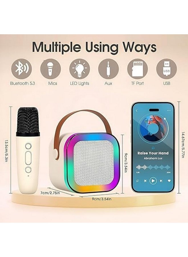 ماجيك واند Magicwand K12【عبوة من 3 مكبرات صوت مزودة بشحن USB-C وميكروفون واحد】 ميكروفون كاريوكي للأطفال مزود بتقنية البلوتوث وإضاءة LED RGB للأطفال【أزرق، وردي، بيج】 - Image 2