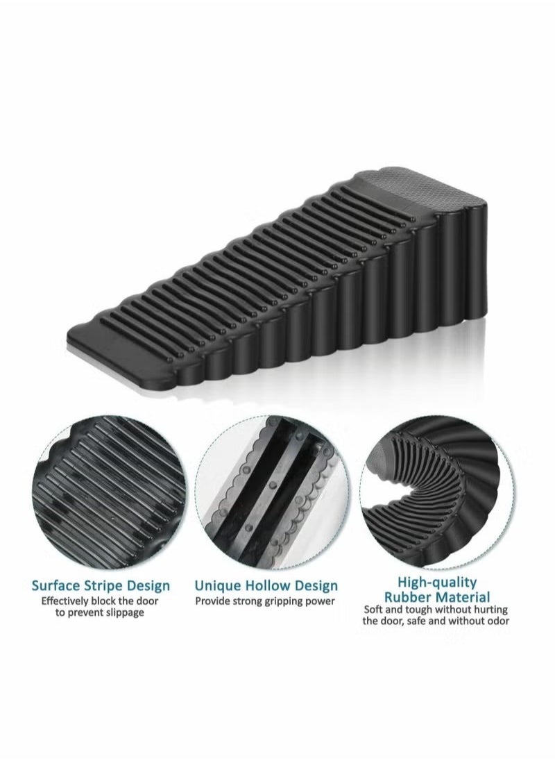 Generic Rubber Door Stopper, 5 Pack Anti-Slip Door Stop Wedge Security Heavy Duty Door Stopper Works On All Floor Types and Carpet for Home School Hospital Works  - Image 4