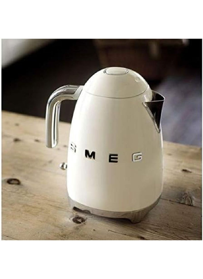 سميج سمج KLF04CRUK، غلاية بتصميم ريترو من الخمسينات، 7 إعدادات لدرجة الحرارة، سعة 1.7 لتر مع مؤشر مستوى الماء، قاعدة دوارة 360 درجة، أقدام مضادة للانزلاق، غطاء يفتح برفق، فولاذ مقاوم للصدأ، كريمي، ضمان لمدة سنة - Image 3