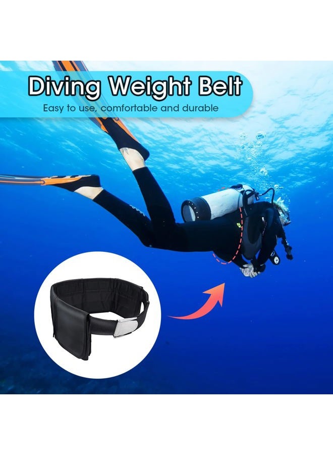 Pluzluce Scuba Weight Belt with 5 Pockets, Quick-Release Buckle Diving Pocket Weight Belt Adjustable Snorkeling Webbing Weight Pouch Belt fit for Waist 32" to 52" Black - Image 3