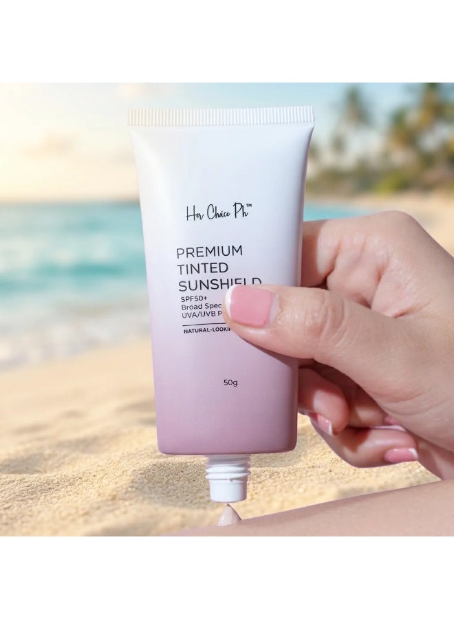 Her Choice Ph Her Choice Broad Spectrum SPF 50+ Daily Tinted Sunscreen 50g Perfect for daily use, this tinted sunscreen provides powerful broad-spectrum protection, lightweight comfort, and natural coverage that enhances skin appearance while helping defend against environmental stressors. - Image 5