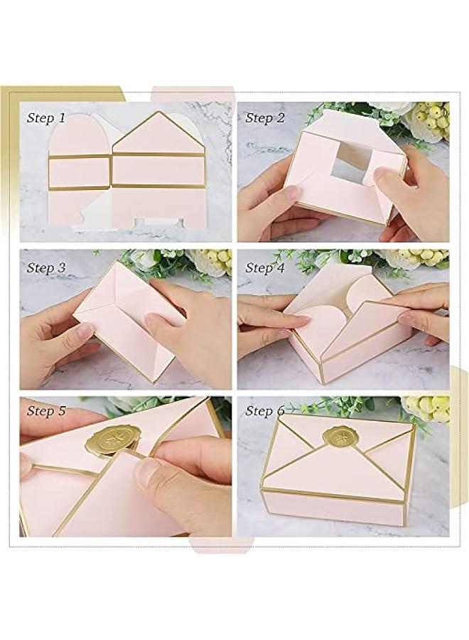 فايلكس عل دايا روزية زاية للاحتفالات والماسات تحمل 25 قطعة في شكل ظرف لو زري لطيف لحفلات الزفاف والولادة والميلاد، مع عل حلوى وعقدة أزوي للورق - Image 3