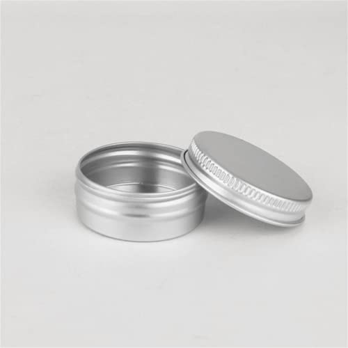 JOYWEE علب ألمنيوم تجريبية مستحضرات تجميل معدنية فارغة، وعاء دائري بغطاء لولبي، أونصة صغيرة للشمع، بلسم الشفاه، مرهم، مكياج، ظل عيون، مسحوق (12 عبوة، .5 أونصة/15 مل) - Image 2