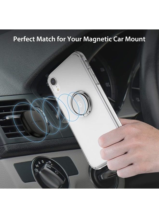 Syncwire - Cell Phone Ring Holder Stand, 360 Degree Rotation Finger Ring Kickstand with Polished Metal Phone Grip for Magnetic Car Mount Compatible with iPhone, Samsung, LG, Sony - Silver - Image 1