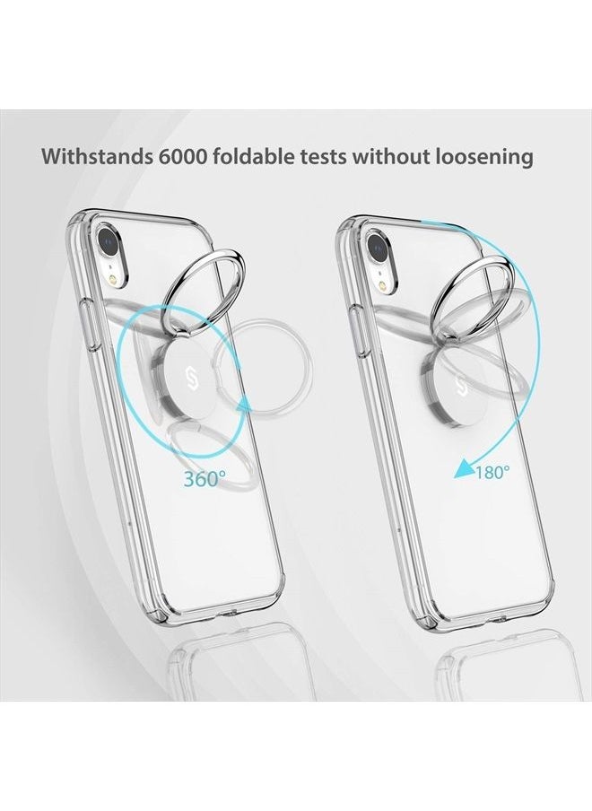 Syncwire - Cell Phone Ring Holder Stand, 360 Degree Rotation Finger Ring Kickstand with Polished Metal Phone Grip for Magnetic Car Mount Compatible with iPhone, Samsung, LG, Sony - Silver - Image 1
