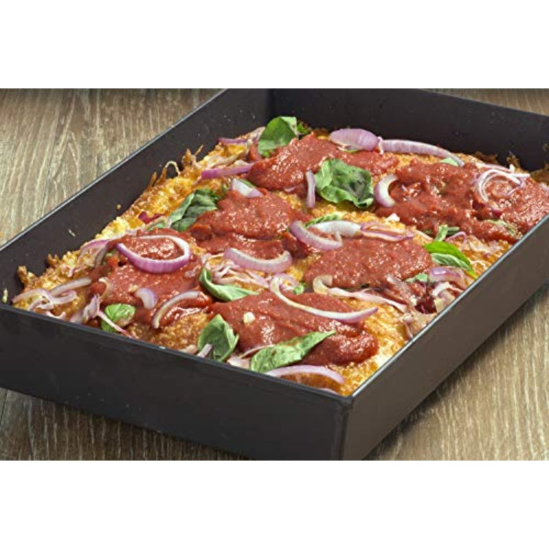 أدوات مطبخ LloydPans مقاس 10 × 14 بوصة من طراز ديترويت بيتزا صينية مصنوعة في الولايات المتحدة الأمريكية مصنوعة من مادة صلبة مؤكسدة - Image 4