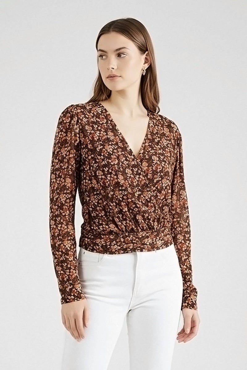 Ramy Brook Women V Neck Long Sleeve Floral Print Blouses, Multicolor - Image 3