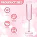 Joyido 36 Pack Pink Plastic Champagne Flutes 6oz Ribbed Disposable Champagne Glasses Clear Pink Vintage Mimosa Glasses with Long Stem Elegant Lightweight for Valentines Day Wedding Party - Image 4