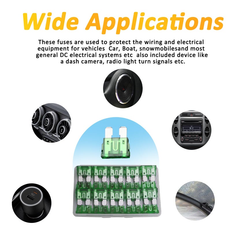 RoadandLord 30Pcs 30A Standard Blade Fuses Kit - Automotive Car Fuse Assortment for Car/RV/Truck/Motor/Boat - ATC/ATO/APR/ATS Fuse Kit - Image 2