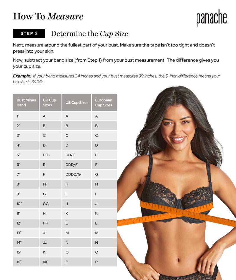 Panache Women's Envy Underwire Balcony Stretch Lace Bra |Black,32GG| Full Coverage Bra, Supportive Lift for Large Bust, Elegant & Comfortable Fit - Image 5