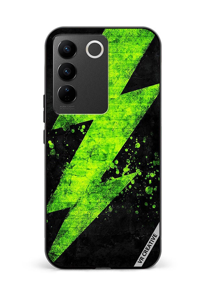 VR CREATIVE Protective Case Cover For Vivo V27e Green Electricity Design Multicolour - Image 1