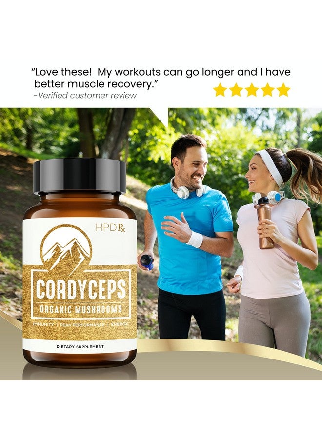 HPD Rx Premium Organic Cordyceps Mushroom Extract Performance Supplement for Energy, Endurance and Immunity | 2250 mg, 120 Capsules, Pack of 1 - Image 4