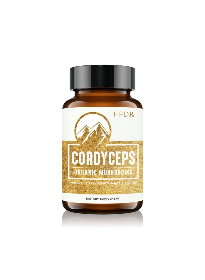 HPD Rx Premium Organic Cordyceps Mushroom Extract Performance Supplement for Energy, Endurance and Immunity | 2250 mg, 120 Capsules, Pack of 1 - Image 1
