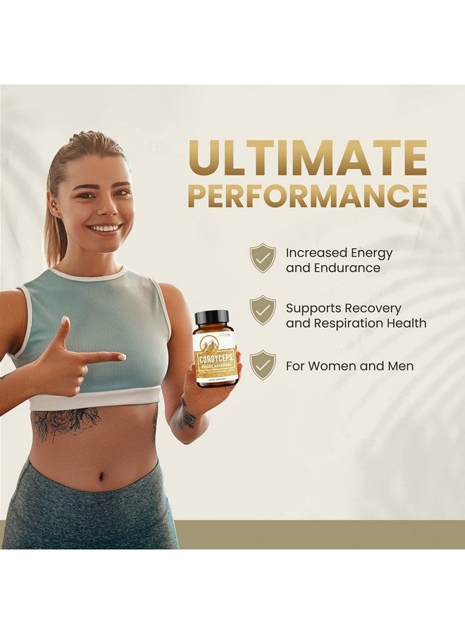 HPD Rx Premium Organic Cordyceps Mushroom Extract Performance Supplement for Energy, Endurance and Immunity | 2250 mg, 120 Capsules, Pack of 1 - Image 3