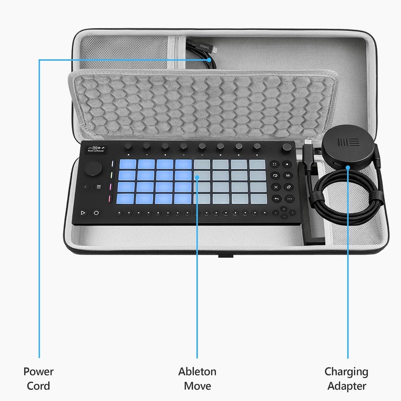 Geekria Hard Shell Travel Case for Ableton Move - Audio Sampler Carrying Bag (Dark Gray) - Image 2