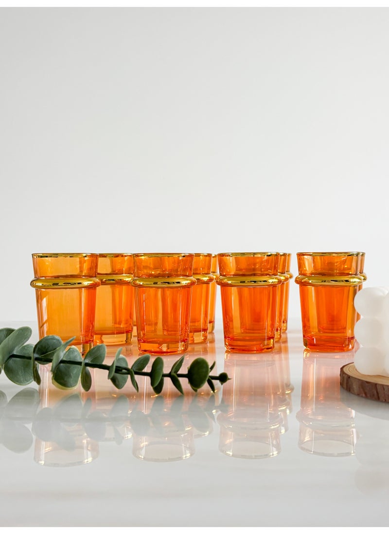 YOLOLAND 12-Piece Cup Set Orange Amber TeaCups ,170ml Glass Tea Coffee Mugs  Family  Cups set Drinking Glassware forTea,Coffee ,Water ,Milk Latte Cappuccino  - Image 5