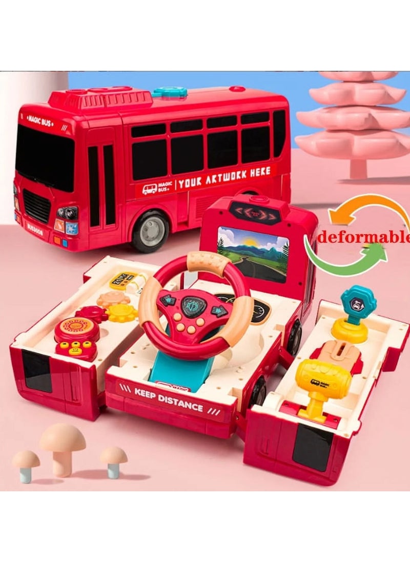 Children's toy car baby deformation bus school bus 3+ years old