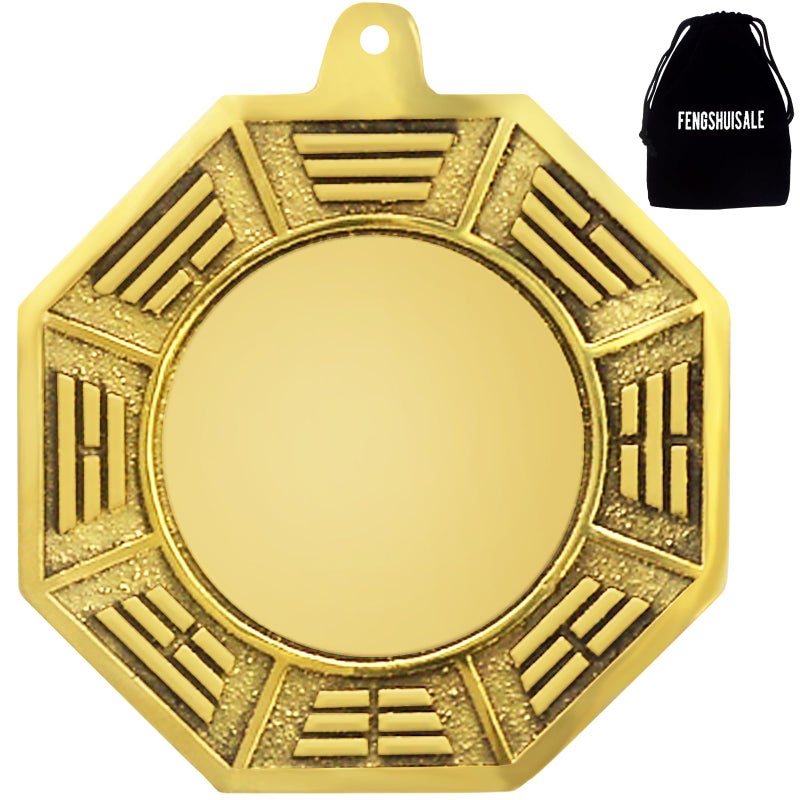 fengshuisale Big Feng Shui Wudang Mountain Brass Bagua Mirror Brass Protection Charm + Gift Bag Y1053  - Image 2