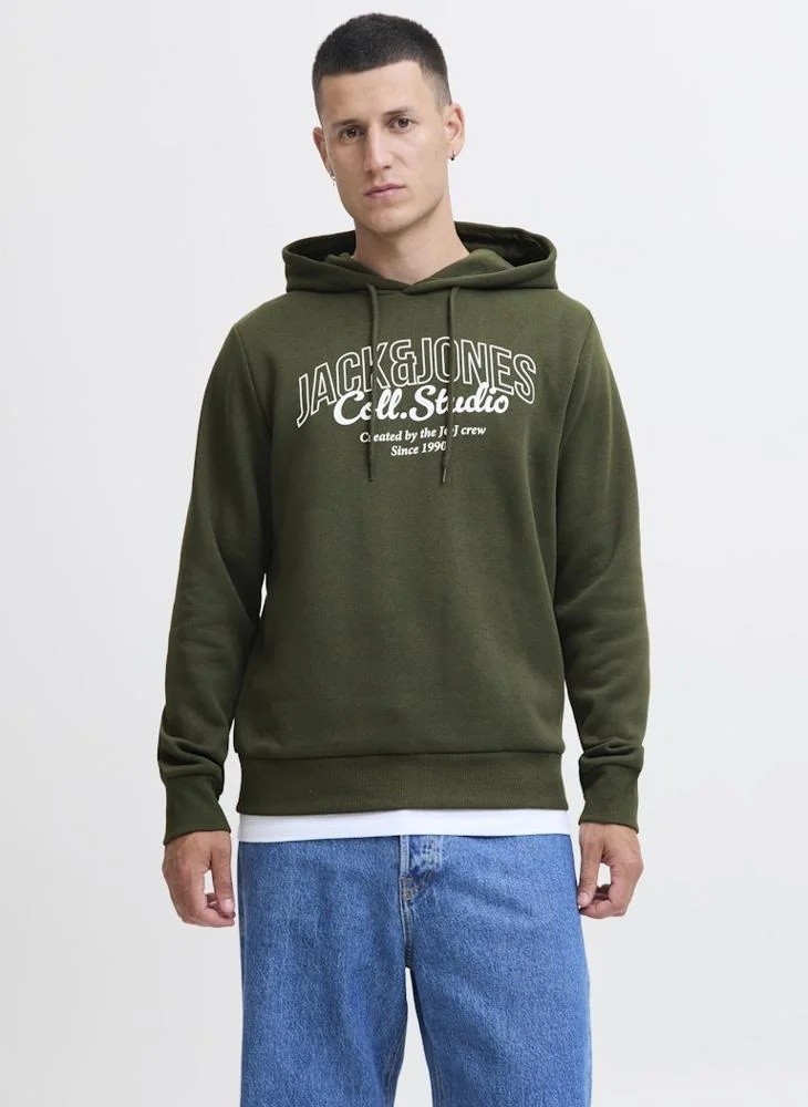 JACK & JONES  Logo Pullover Hoodie for Men | Best Price UAE