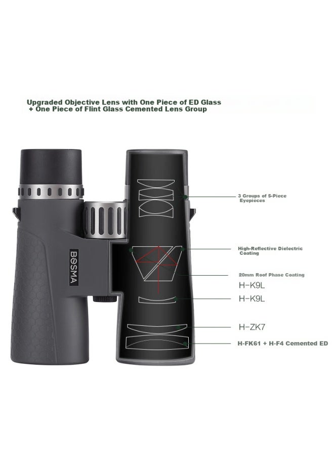 Bosma Bee King 2nd Generation 8x42ed Binoculars Micro Flat Field Magnesium Alloy Waterproof Bee Hunting Birdwatching Low Light Night Vision - Image 2