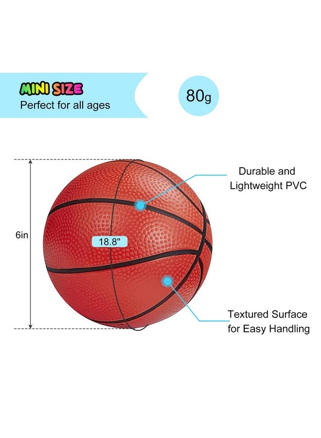Iyoyo Mini Basketballs,3 Pack 6" Inch Small Basketball Set with Pump Over The Door Mini Hoop Basketball Replacement Toy for Toddlers,Kids,Teenagers for Pool,Indoors,Outdoors - Image 2