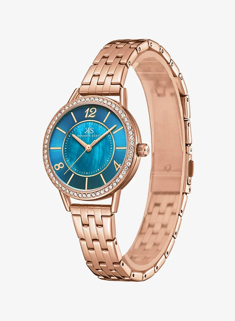 Kenneth Scott Women's Stainless Steel Analog Watch K23537-RBKMN - 32 mm